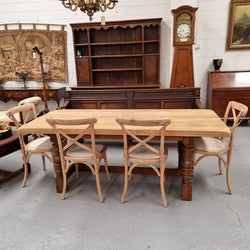 Solid French Oak Farmhouse Dining Table With Raw Top | Antique & Vintage | Moonee Ponds Antiques | Australia Wide Delivery