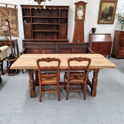 Solid French Oak Farmhouse Dining Table With Raw Top | Antique & Vintage | Moonee Ponds Antiques | Australia Wide Delivery
