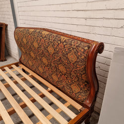 Vintage Empire Style King Size Bed with Impressive Tapestry Upholstery | Antique & Vintage | Moonee Ponds Antiques | Australia Wide Delivery