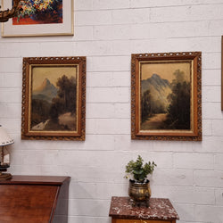 Beautiful Pair of Victorian Oil on Board Landscapes | Antique & Vintage | Moonee Ponds Antiques | Australia Wide Delivery