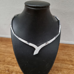 Sterling Silver & CZ Articulated Necklace | Antique & Vintage | Moonee Ponds Antiques | Australia Wide Delivery