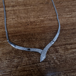 Sterling Silver & CZ Articulated Necklace | Antique & Vintage | Moonee Ponds Antiques | Australia Wide Delivery