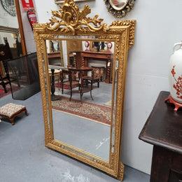 Late 19th Century French Gilt Cushion Mirror