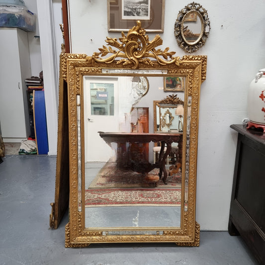 Late 19th Century French Gilt Cushion Mirror