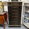 Antique 19th Century French Napoleon III Ebonised Boulle Marble Top Seminar | Antique & Vintage | Moonee Ponds Antiques | Australia Wide Delivery
