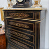 Antique 19th Century French Napoleon III Ebonised Boulle Marble Top Seminar | Antique & Vintage | Moonee Ponds Antiques | Australia Wide Delivery
