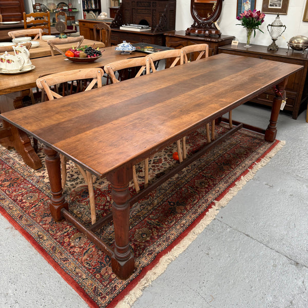 Antique Cherry Wood Farmhouse Style Table