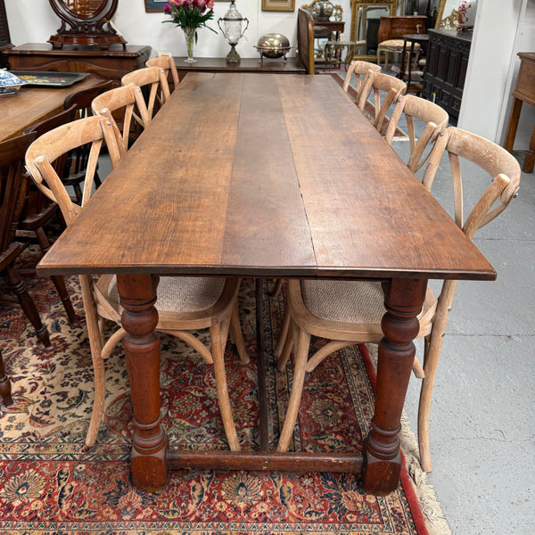 Antique Cherry Wood Farmhouse Style Table