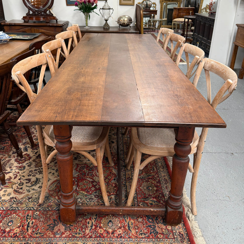 Antique Cherry Wood Farmhouse Style Table