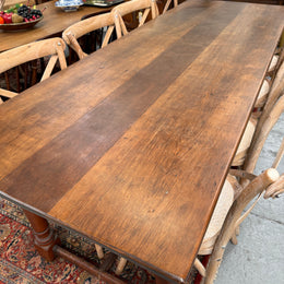 Antique Cherry Wood Farmhouse Style Table
