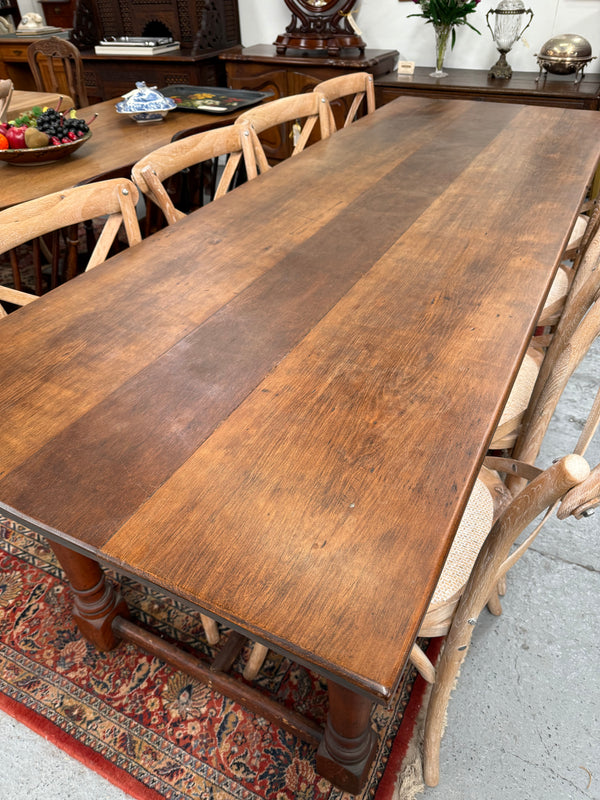 Antique Cherry Wood Farmhouse Style Table