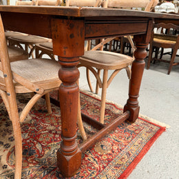 Antique Cherry Wood Farmhouse Style Table