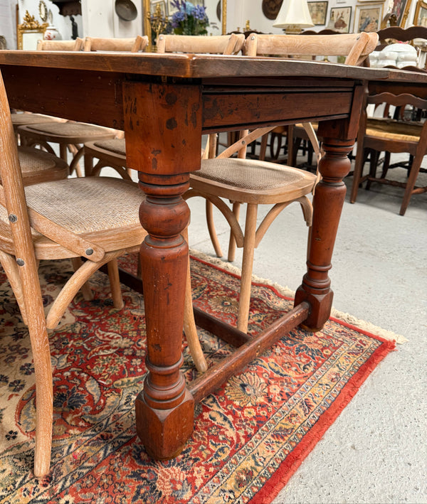 Antique Cherry Wood Farmhouse Style Table