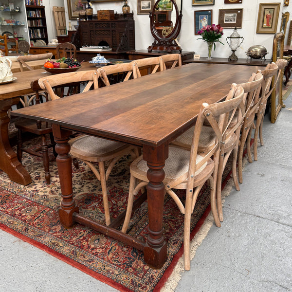 Antique Cherry Wood Farmhouse Style Table