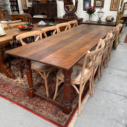 Antique Cherry Wood Farmhouse Style Table