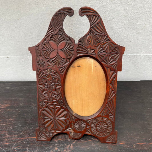 Antique Chip Carved Picture Frame