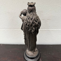 Antique French Metal Figure of The Virgin Mary Holding Jesus - Notre-Dame De La Garde