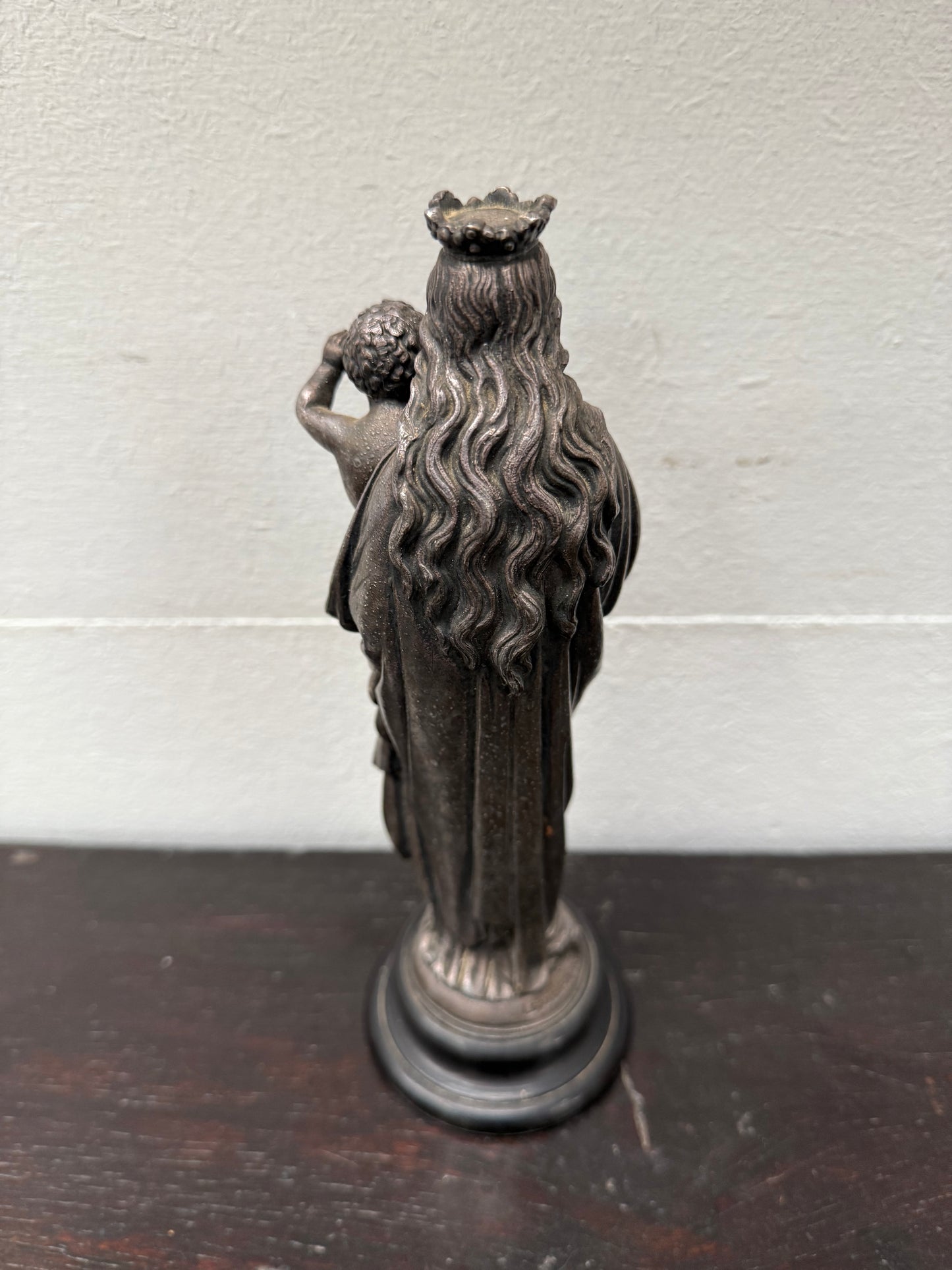 Antique French Metal Figure of The Virgin Mary Holding Jesus - Notre-Dame De La Garde