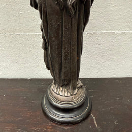 Antique French Metal Figure of The Virgin Mary Holding Jesus - Notre-Dame De La Garde