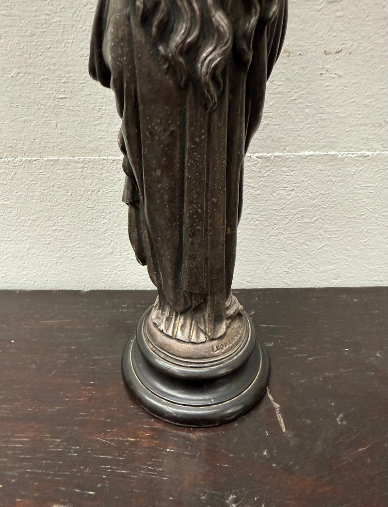 Antique French Metal Figure of The Virgin Mary Holding Jesus - Notre-Dame De La Garde