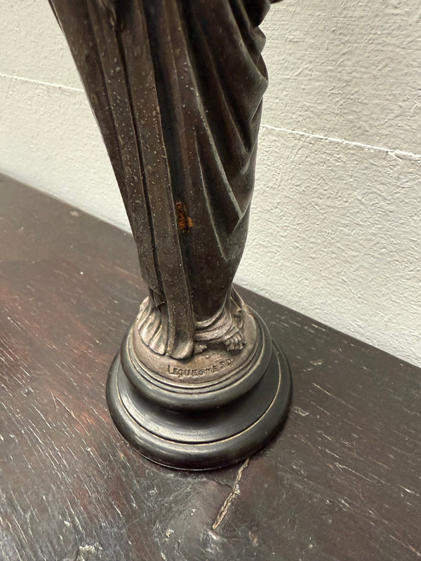 Antique French Metal Figure of The Virgin Mary Holding Jesus - Notre-Dame De La Garde