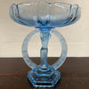 Art Deco Walther & Sohne Dancing Lady Blue Glass Comport | Antique & Vintage | Moonee Ponds Antiques | Australia Wide Delivery