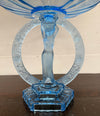 Art Deco Walther & Sohne Dancing Lady Blue Glass Comport | Antique & Vintage | Moonee Ponds Antiques | Australia Wide Delivery
