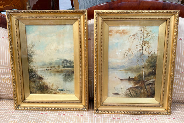 Beautiful Pair of Framed Signed Landscape Oil Paintings
