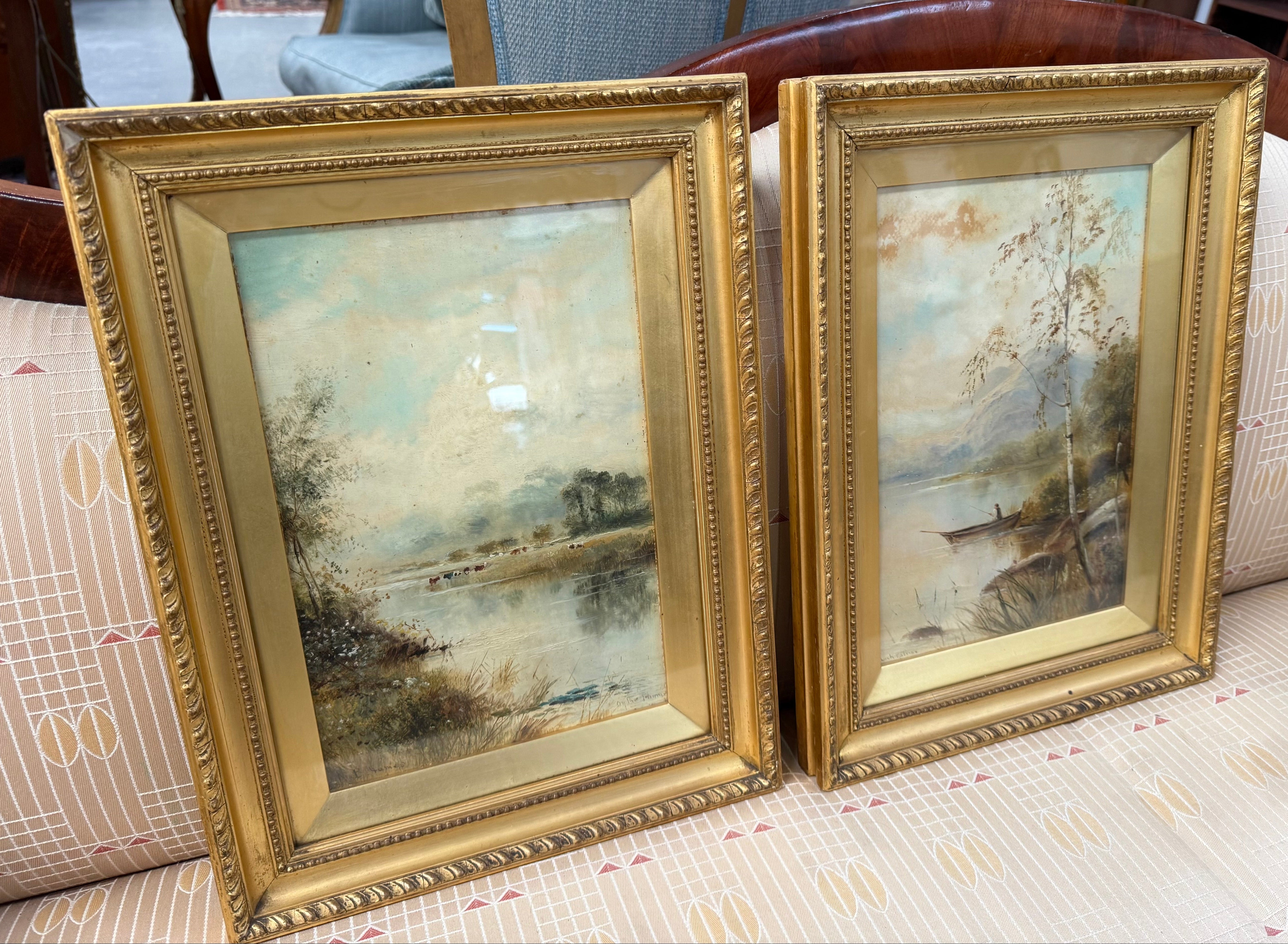 Beautiful Pair of Framed Signed Landscape Oil Paintings