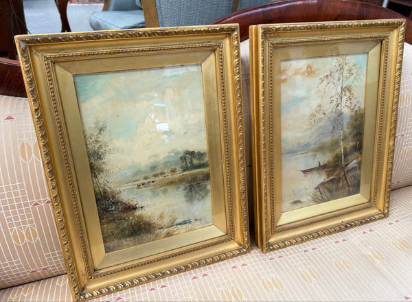 Beautiful Pair of Framed Signed Landscape Oil Paintings