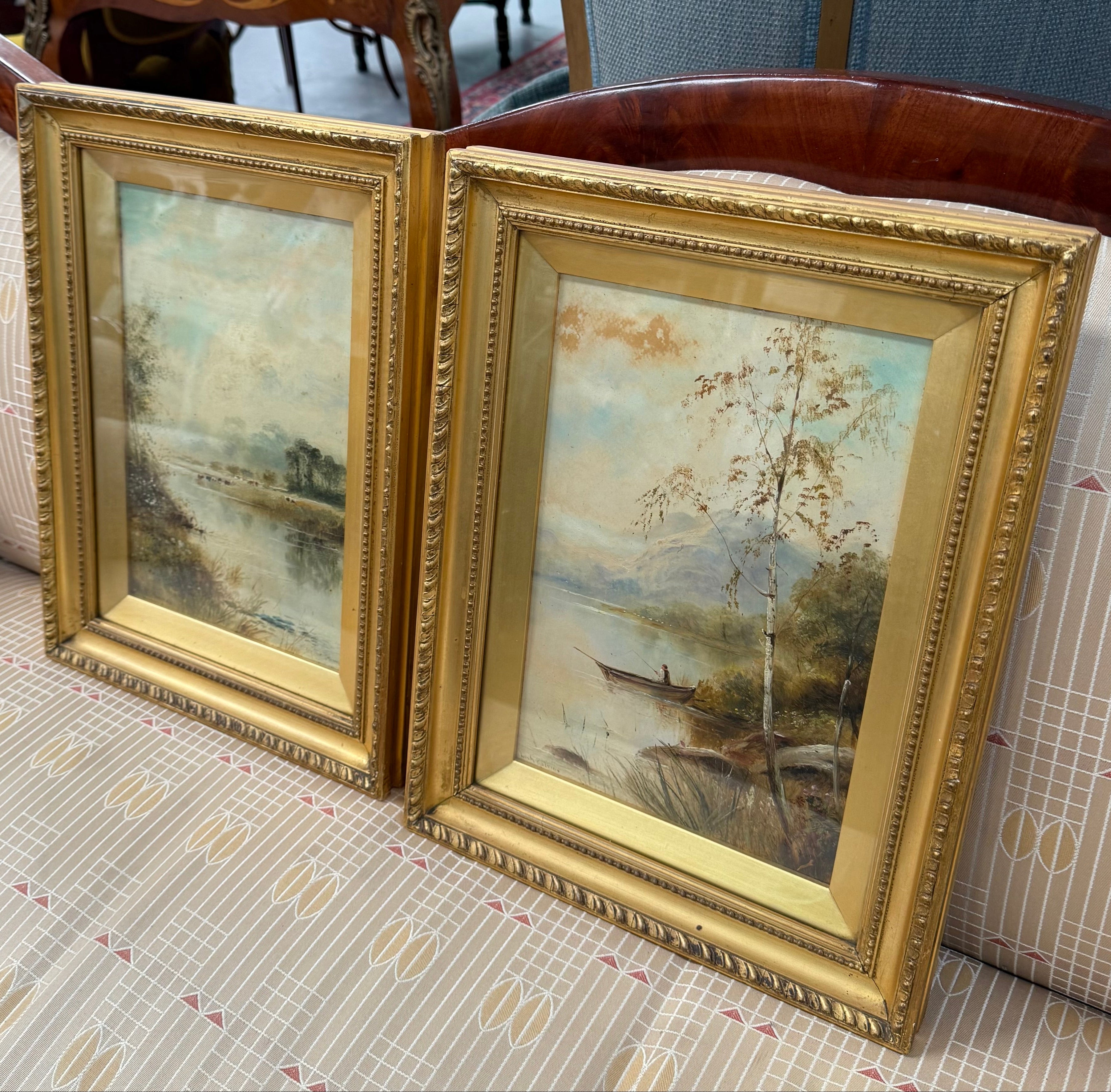 Beautiful Pair of Framed Signed Landscape Oil Paintings