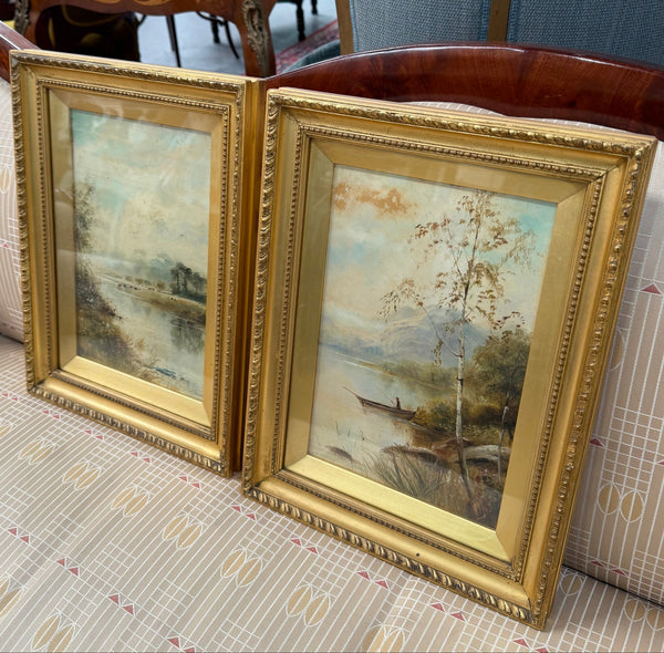 Beautiful Pair of Framed Signed Landscape Oil Paintings