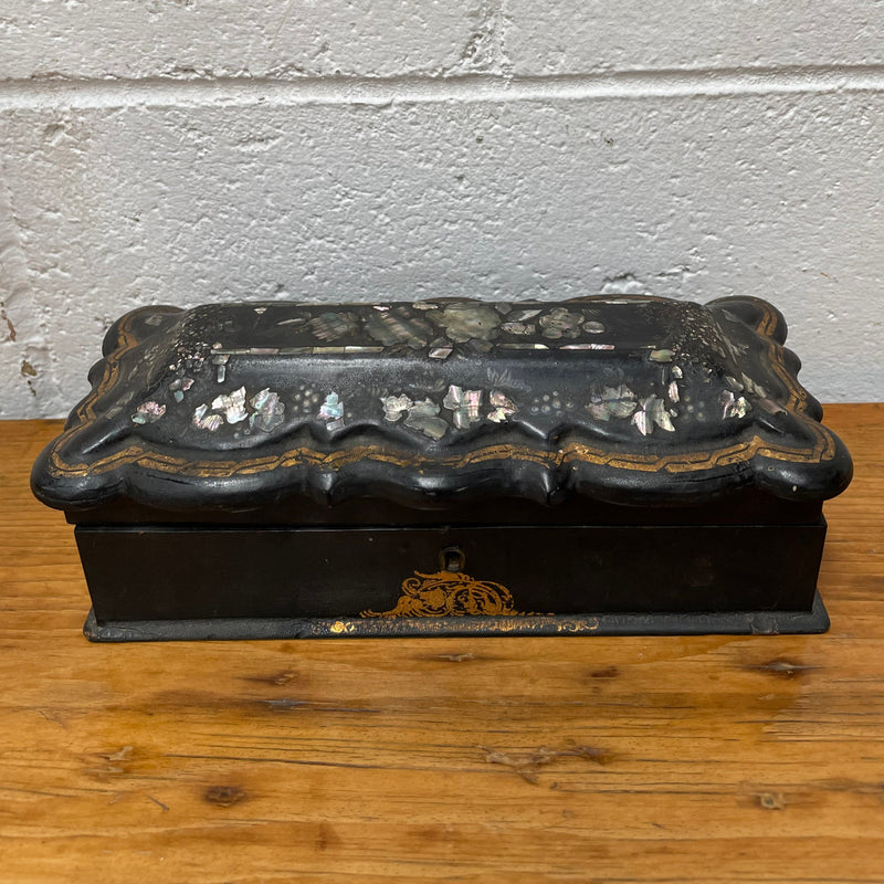 Beautiful Victorian Papier Mache Glove Box