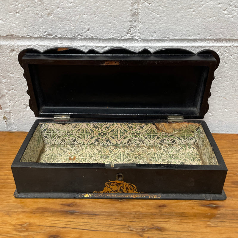 Beautiful Victorian Papier Mache Glove Box