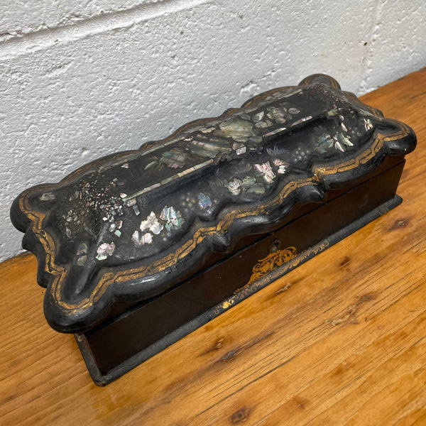 Beautiful Victorian Papier Mache Glove Box