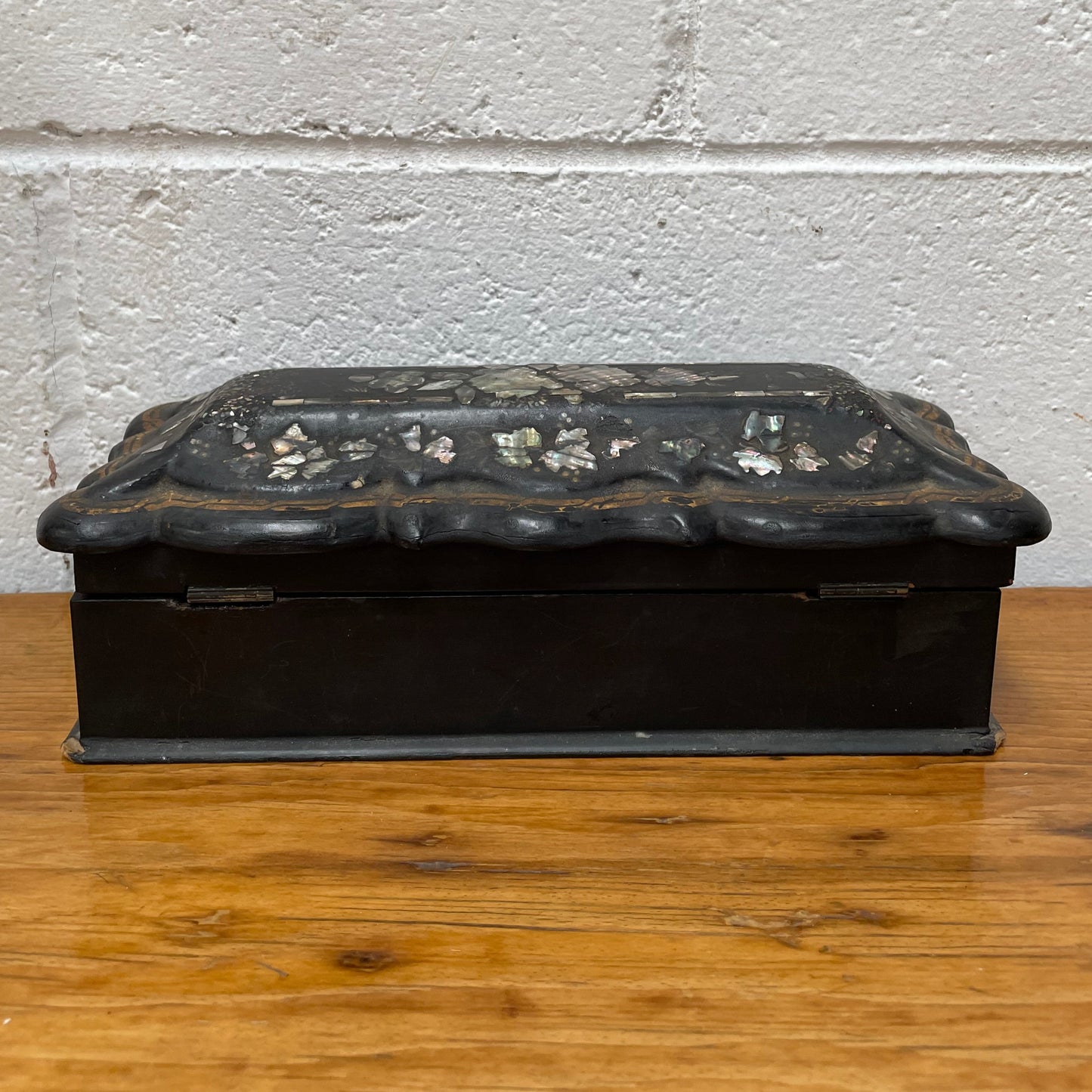 Beautiful Victorian Papier Mache Glove Box