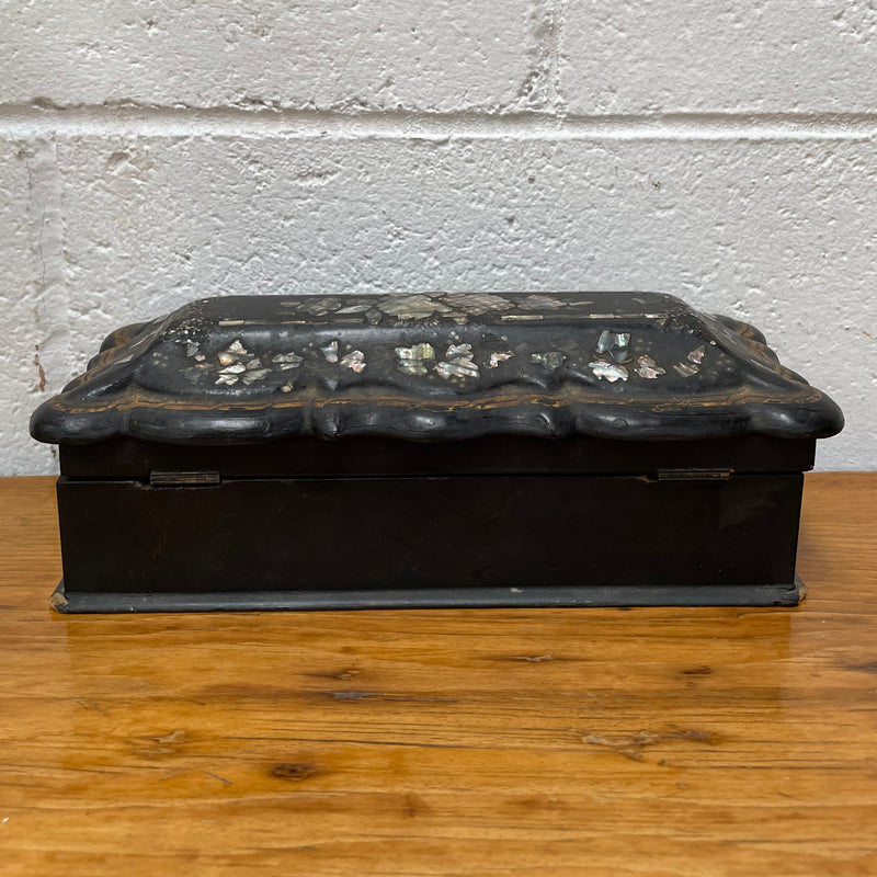 Beautiful Victorian Papier Mache Glove Box