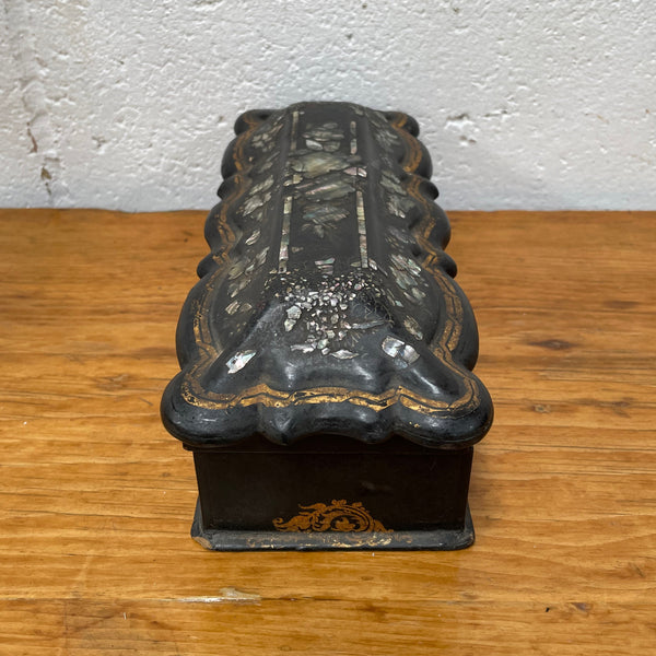Beautiful Victorian Papier Mache Glove Box