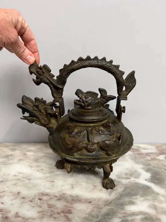 Bronze Chinese Dragon Teapot