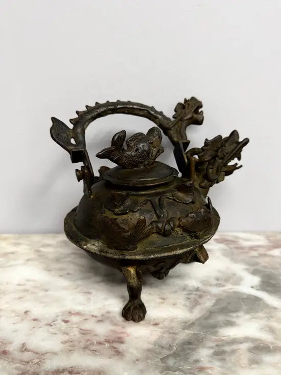 Bronze Chinese Dragon Teapot
