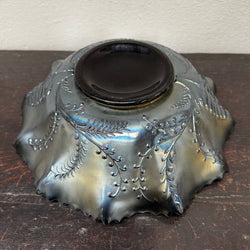 Carnival Glass Master Bowl With Bird "Piping Shrike" & Wattle Decoration | Antique & Vintage | Moonee Ponds Antiques | Australia Wide Delivery