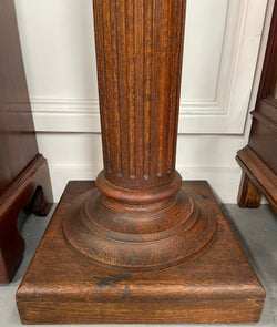 Edwardian Oak Pedestal With Fluted Column | Antique & Vintage | Moonee Ponds Antiques | Australia Wide Delivery