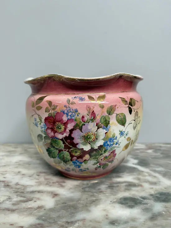 English Floral Jardiniere.  " As Is "