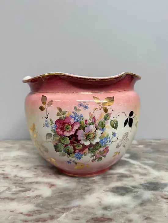 English Floral Jardiniere.  " As Is "