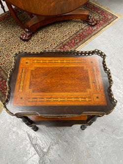 French Inlaid Side Table With Brass Fittings | Antique & Vintage | Moonee Ponds Antiques | Australia Wide Delivery