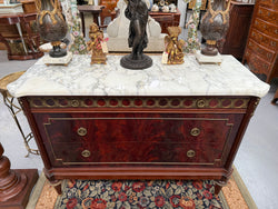 French Louis XVI Style Flame Mahogany Marble Top Commode | Antique & Vintage | Moonee Ponds Antiques | Australia Wide Delivery