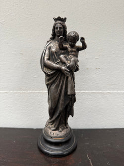 Antique French Metal Figure of The Virgin Mary Holding Jesus - Notre-Dame De La Garde | Antique & Vintage | Moonee Ponds Antiques | Australia Wide Delivery