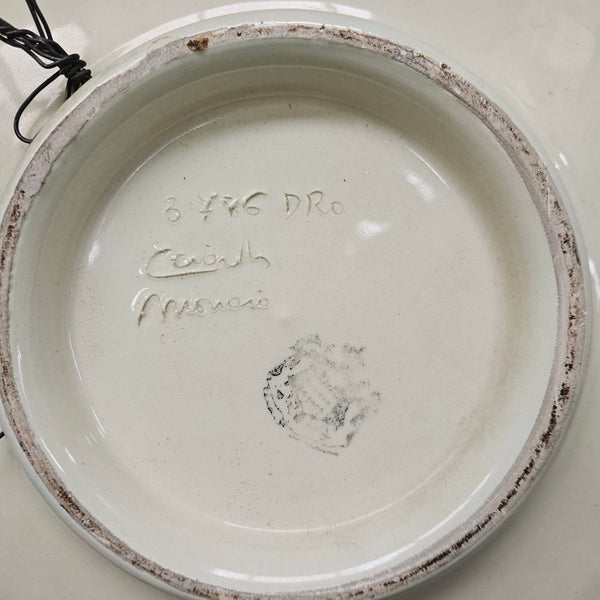 French Signed Majolica Charger