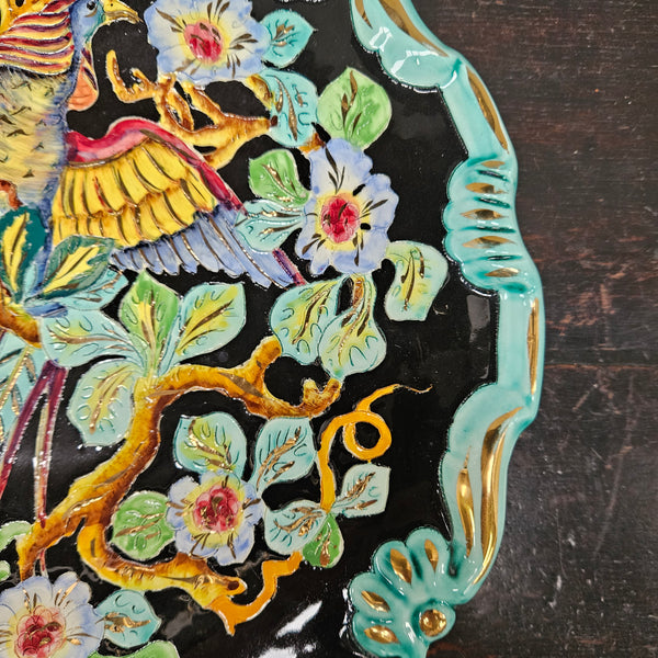 French Signed Majolica Charger