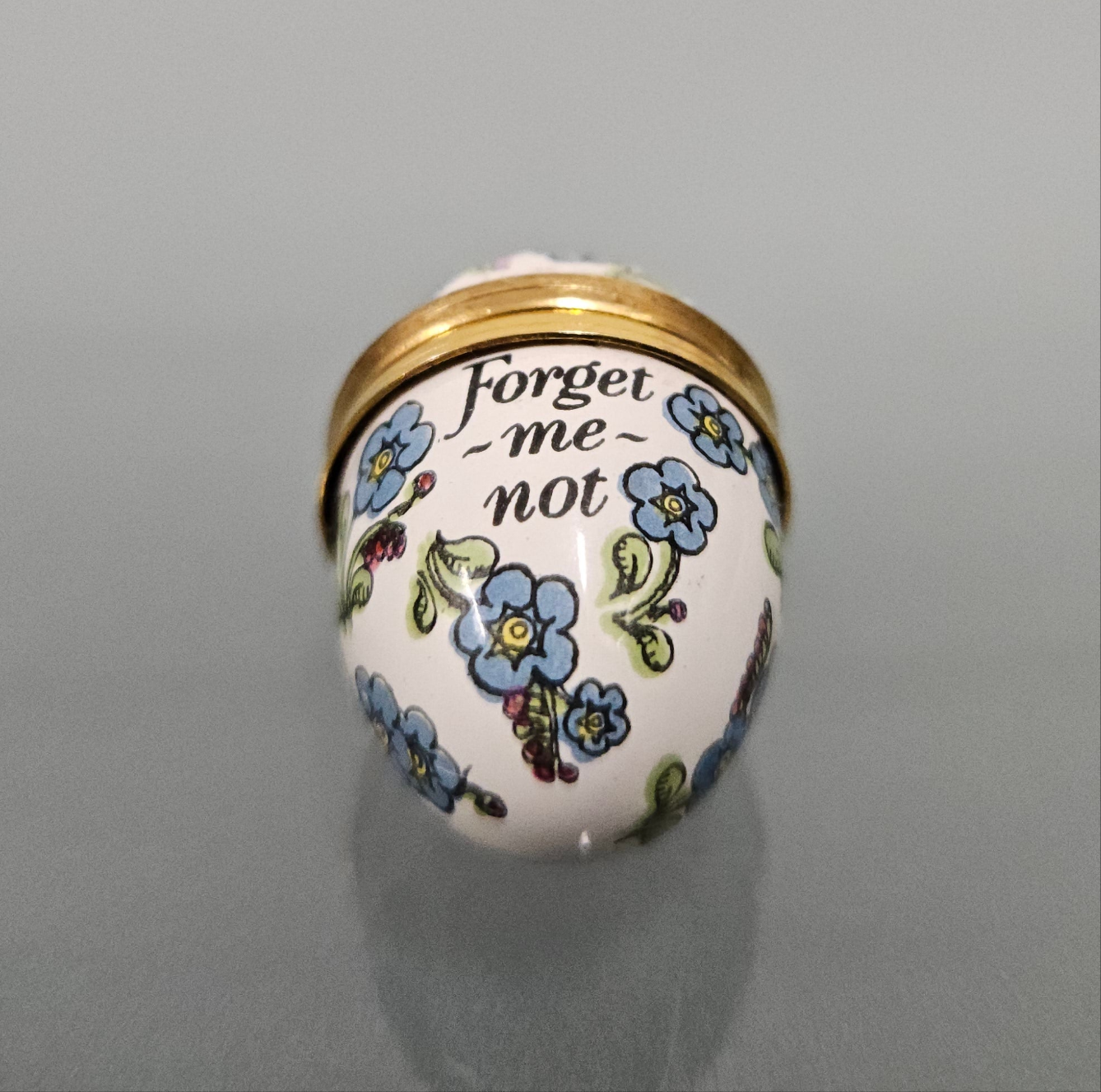 Bilston Enamel Forget Me Not Pill Box | Antique & Vintage | Moonee Ponds Antiques | Australia Wide Delivery